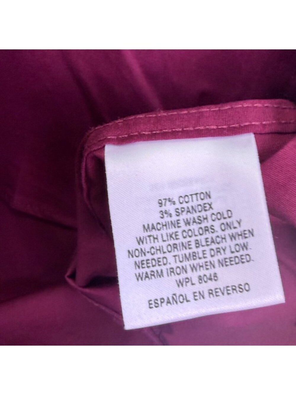 Alfani Mens Purple Cotton Blend Slim Fit Stretch Dress Shirt Size L 16-16.5 - Picture 4 of 8